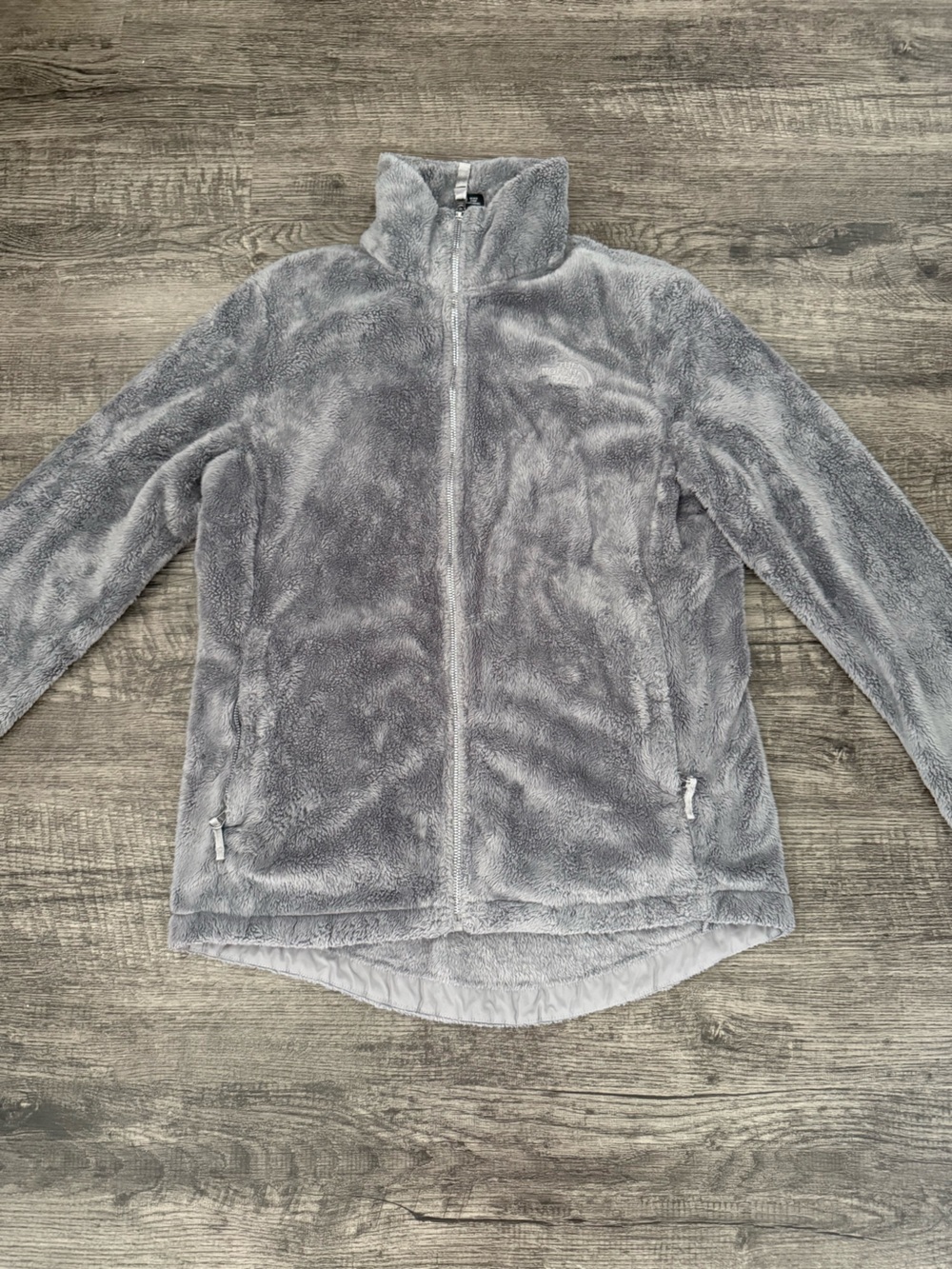 North Face women’s grey zip up fleece